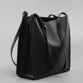 Vintage Leather Bucket Tote – Women’s Genuine Leather Large Shoulder & Crossbody Handbag